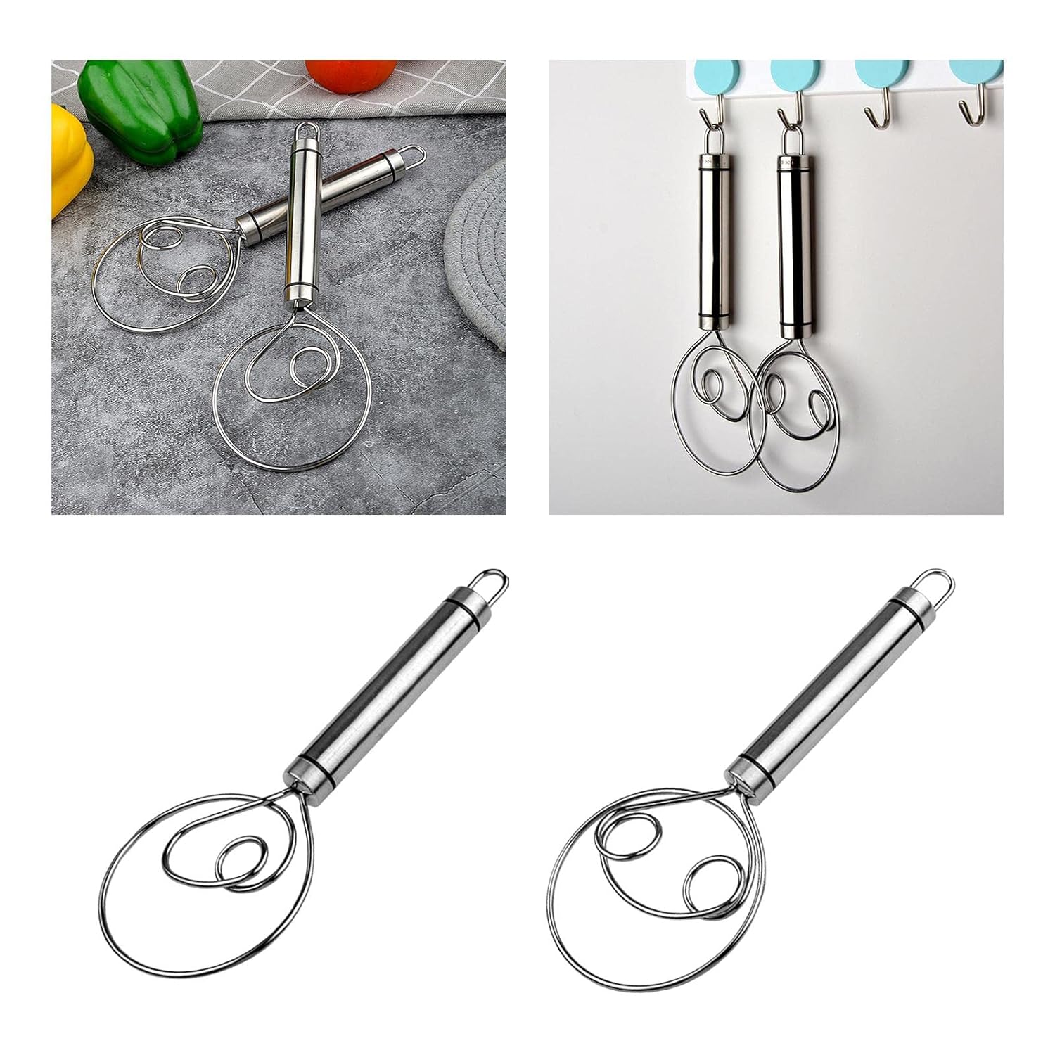 Batedor misturador em espiral de aço inoxidável - Innovoda