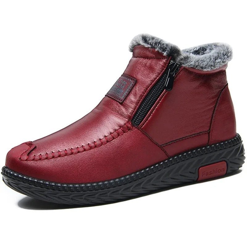 Chique de inverno: botas de inverno de couro de algodão elegantes com botões - Innovoda