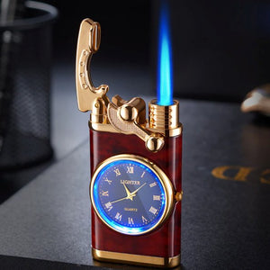 Isqueiro metálico com relógio (recarregável) - Innovoda