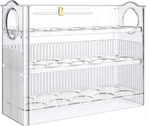 Organize os ovos sem esforço com a Caixa de Armazenamento Auto Flip de 3 Camadas - Innovoda