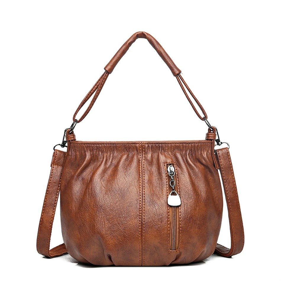 Bolsa de couro com pregas chique - Innovoda