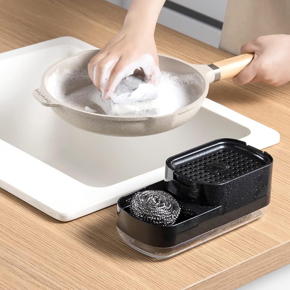 Limpeza da cozinha sem esforço: Dispensador de sabão com suporte para esponja - Innovoda